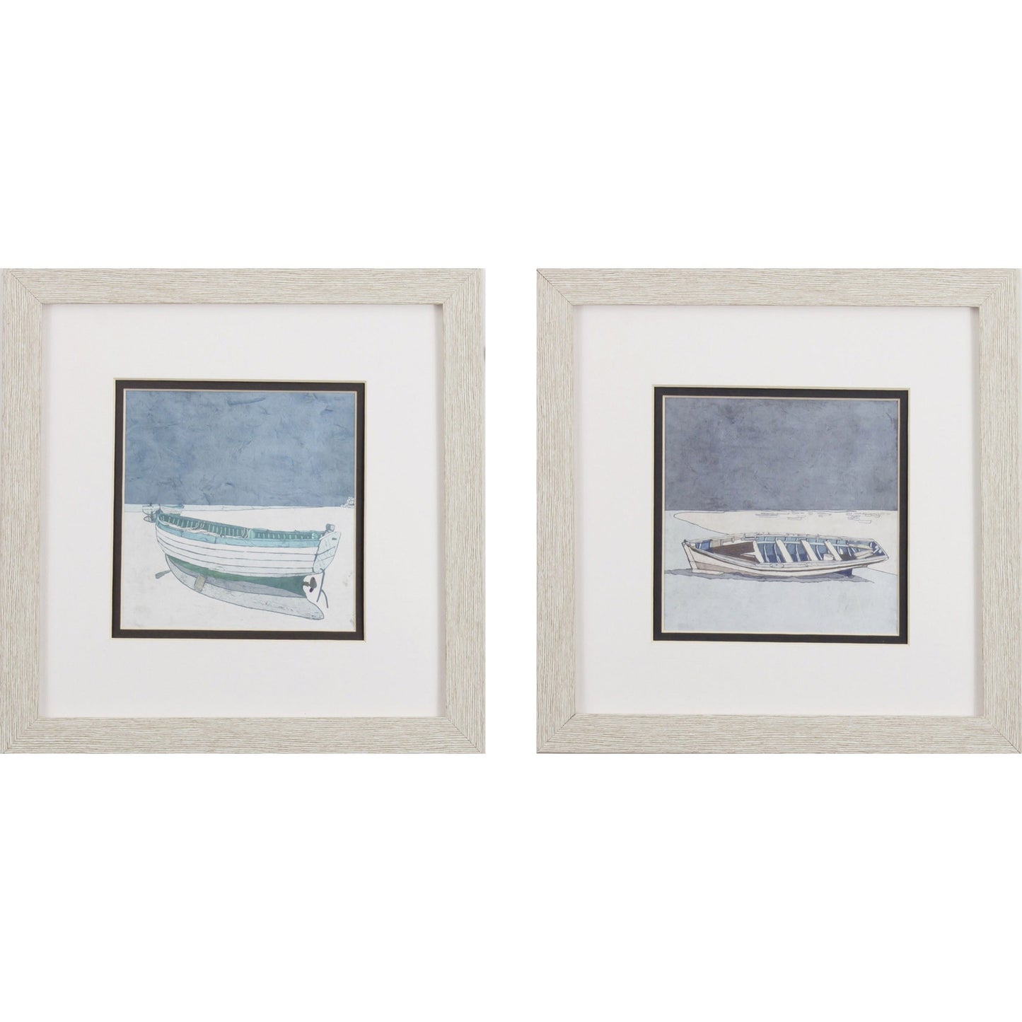 Set of Two Boats Watercolor Wall Art