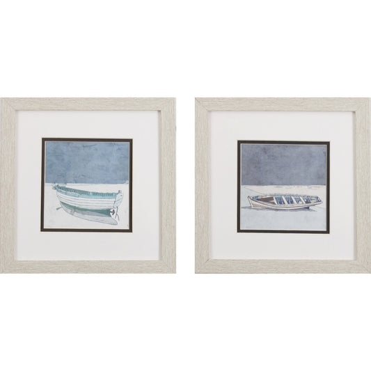 Set of Two Boats Watercolor Wall Art