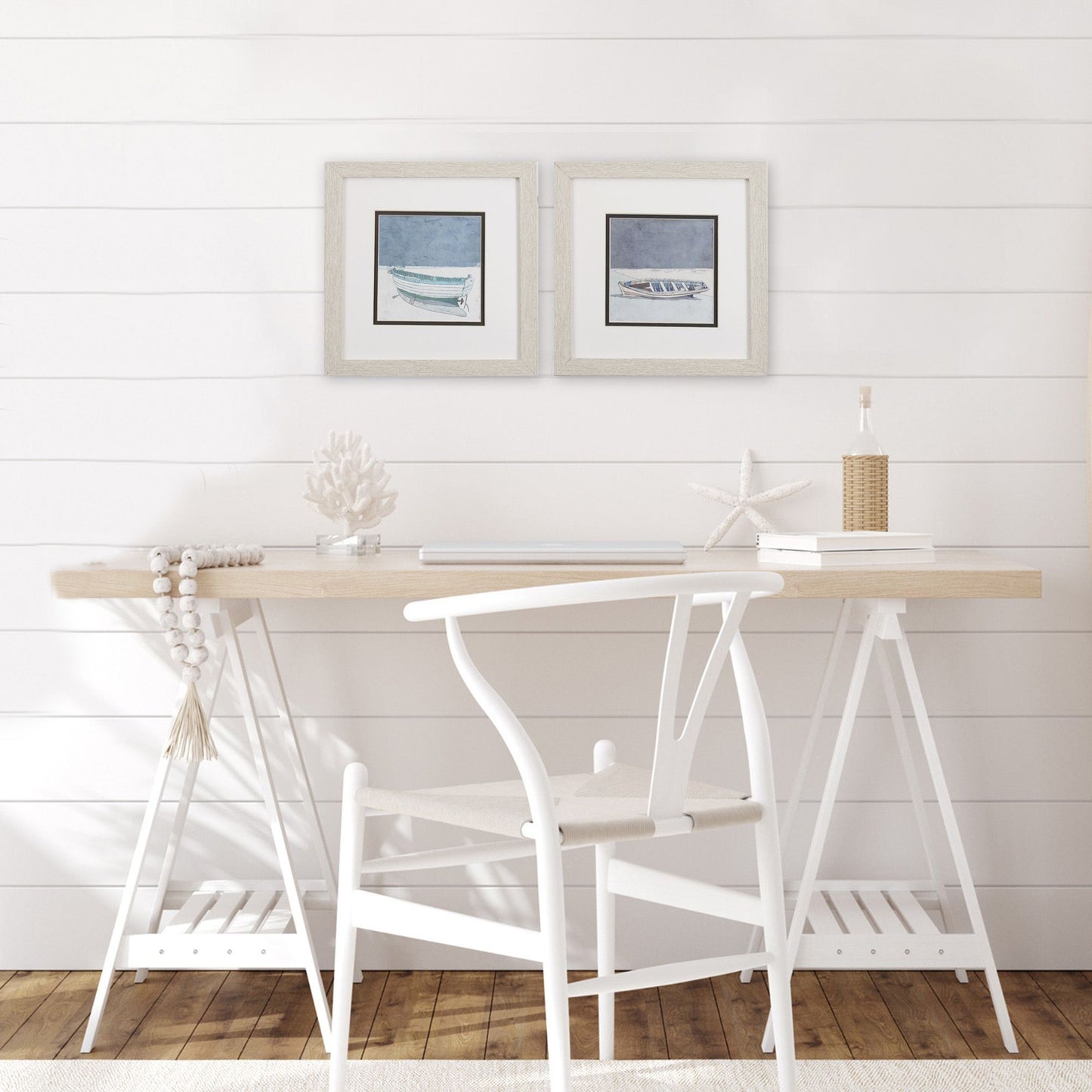 Set of Two Boats Watercolor Wall Art