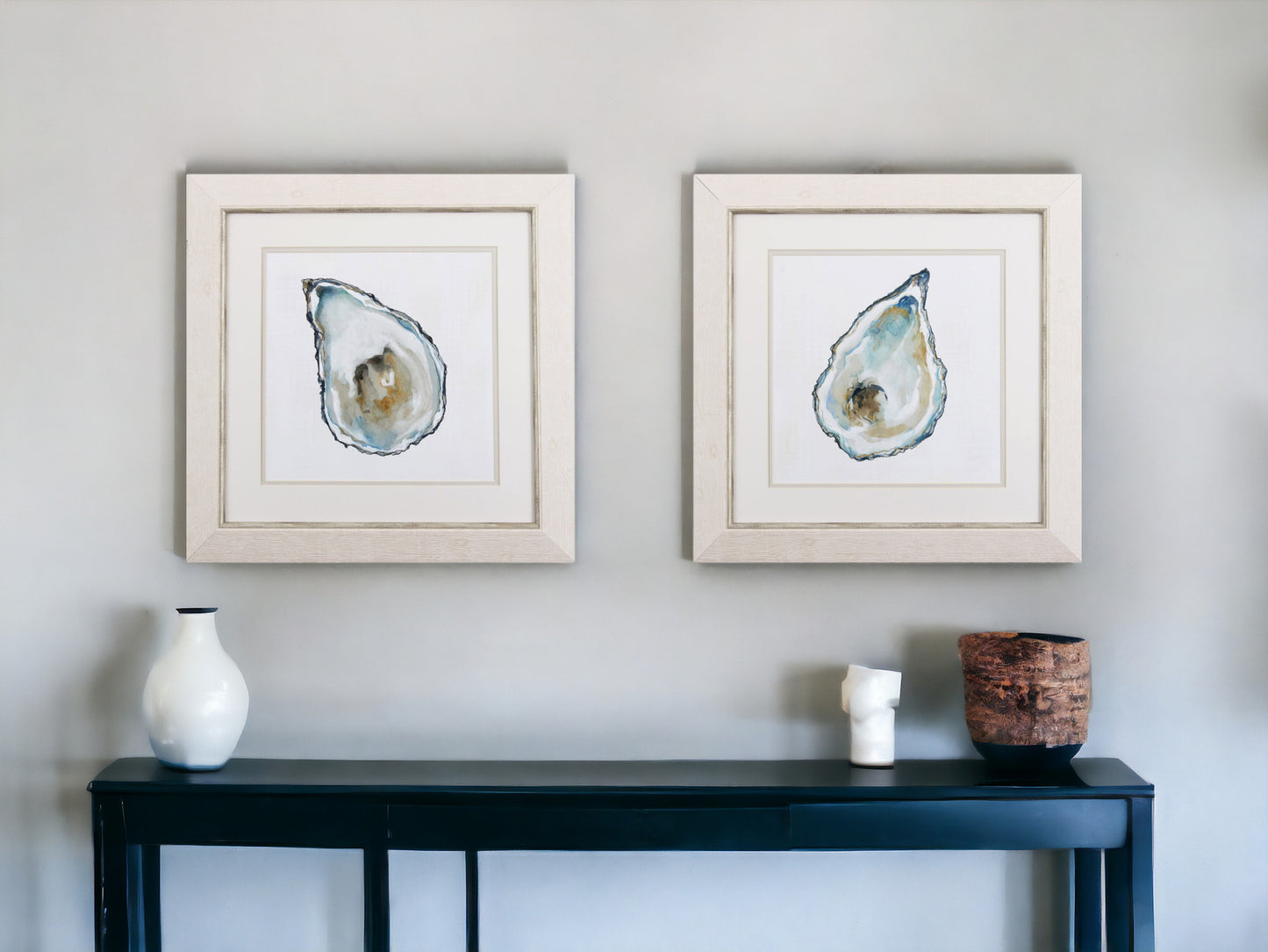 Set of Two Oysters Watercolor Framed Wall Art