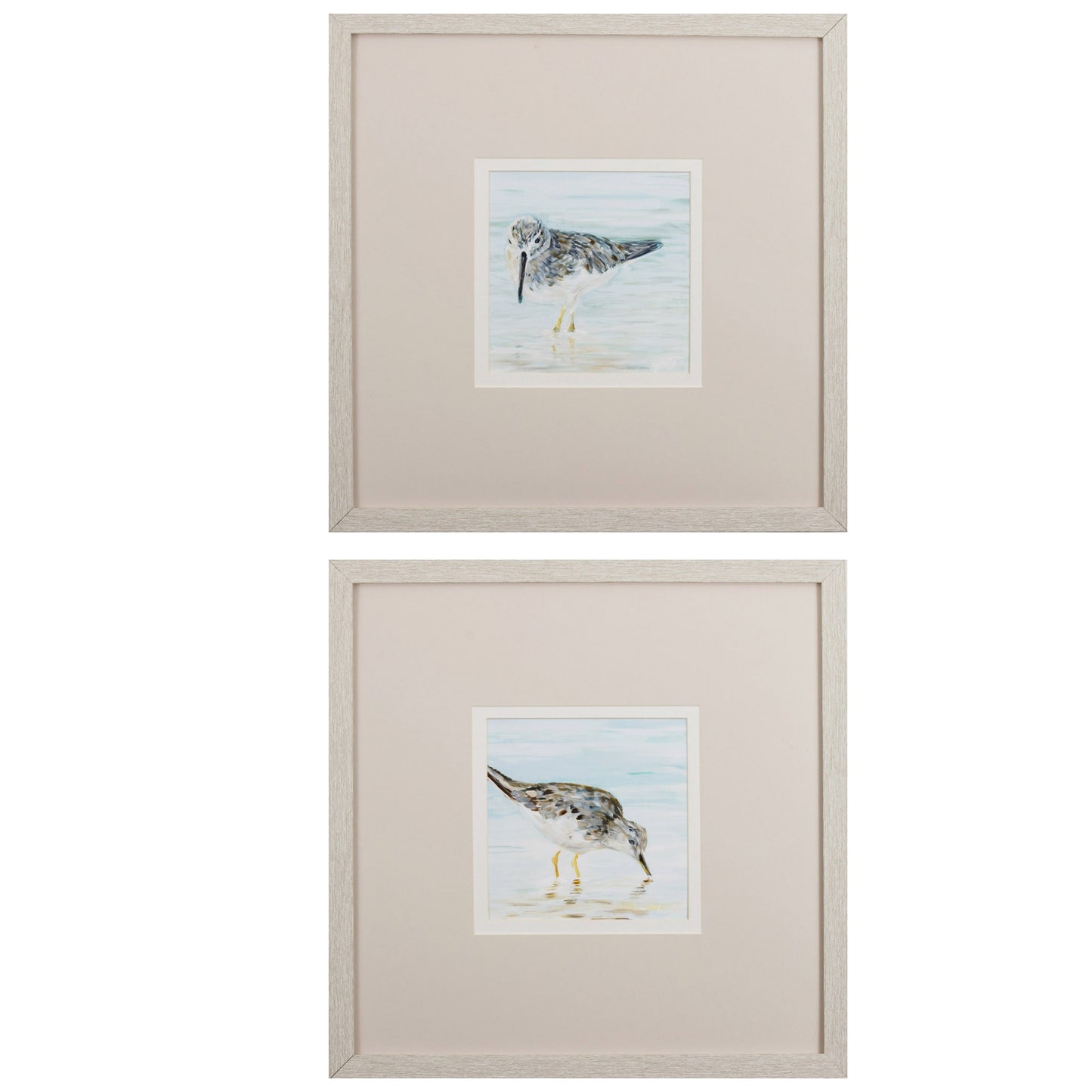 Set of Two Sandpipers Watercolor Wall Art