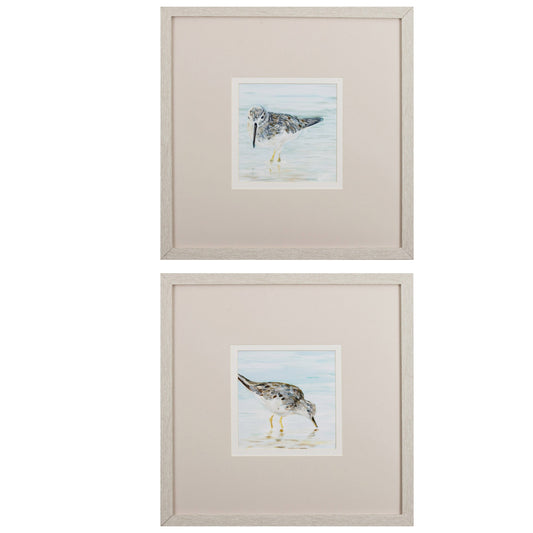 Set of Two Sandpipers Watercolor Wall Art