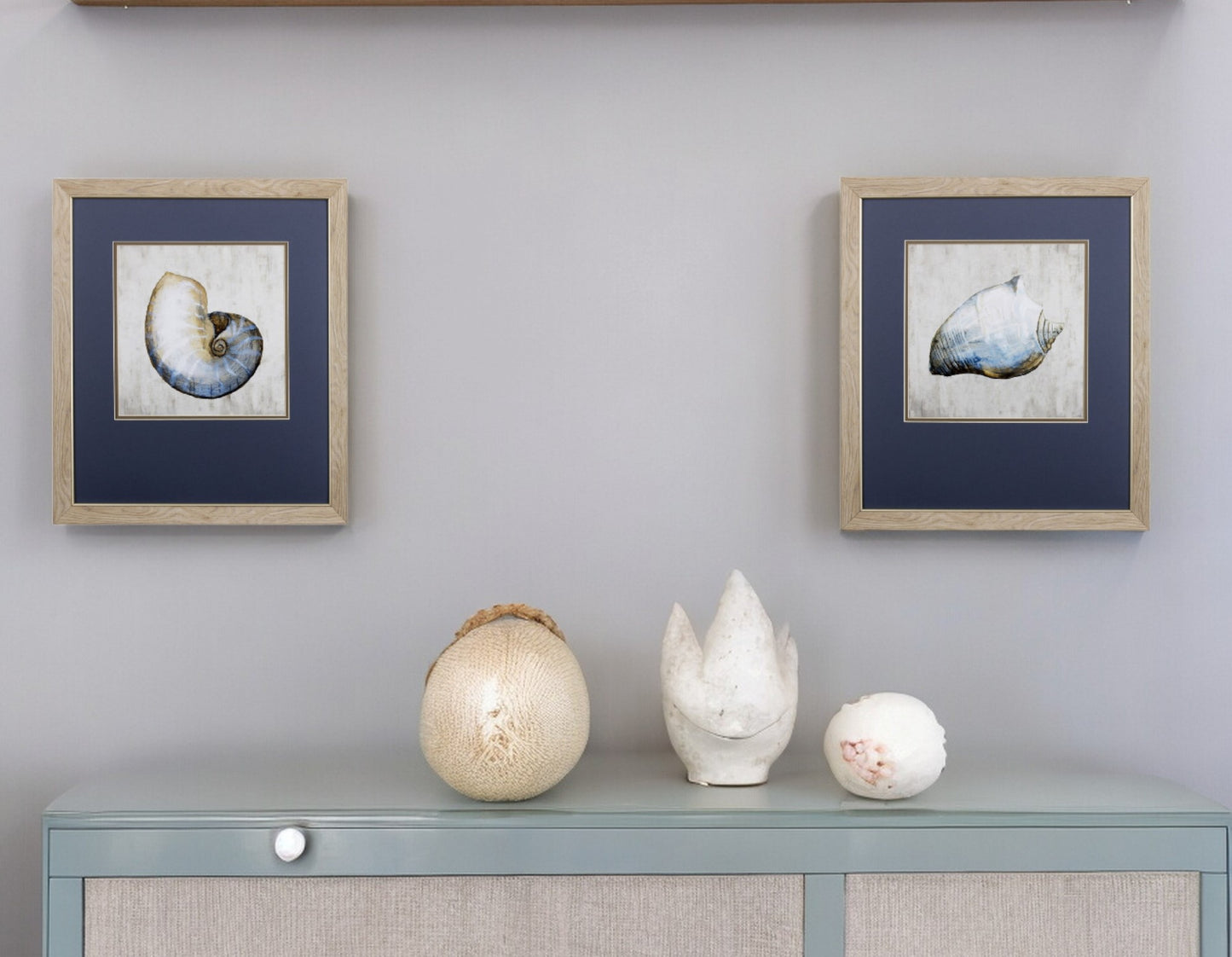 Set of Two Ocean Seashells Wall Art