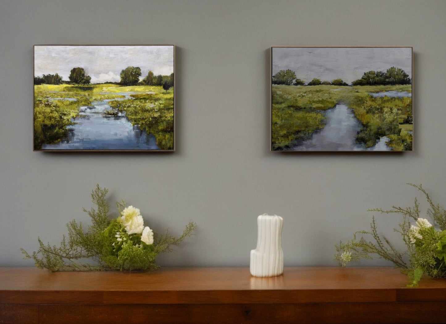 Set of Two Peaceful Fields Wall Art