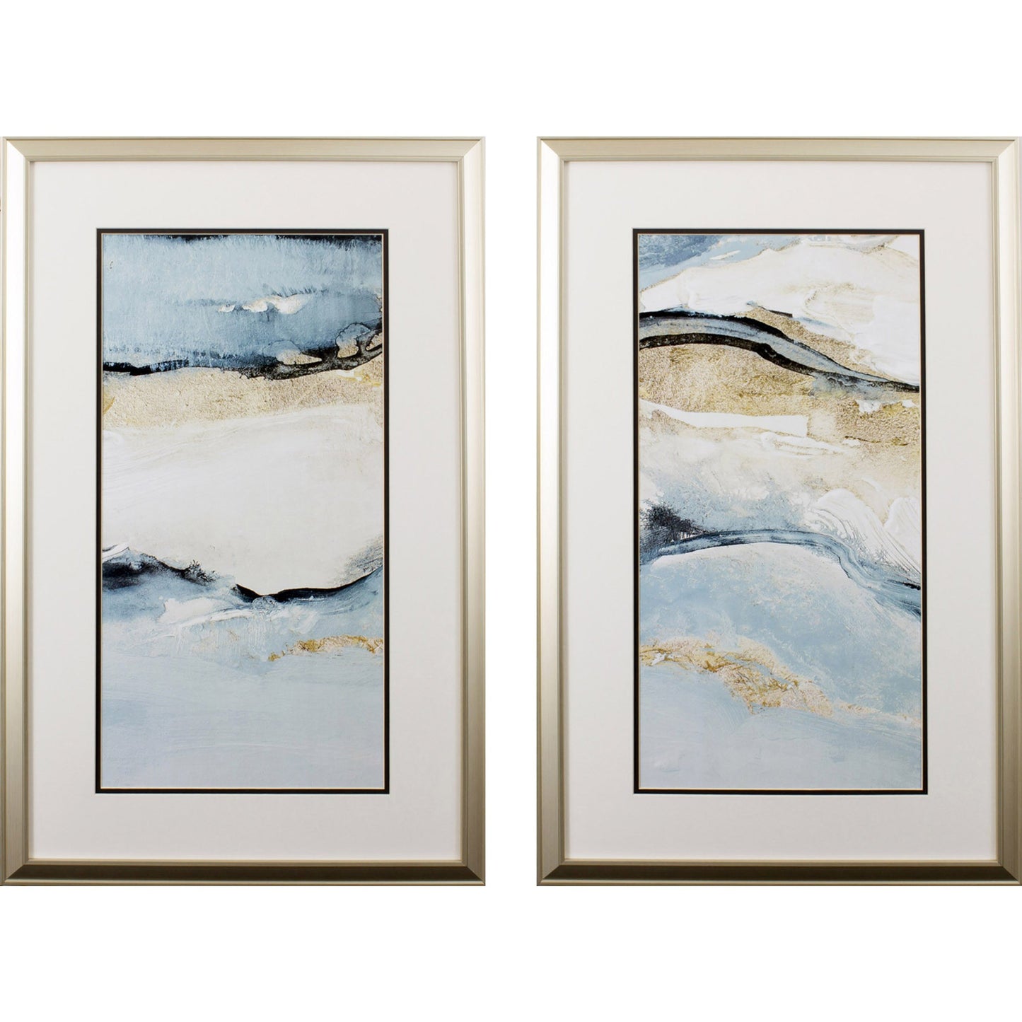 Set of Two Sandy Beach Abstract Wall Art