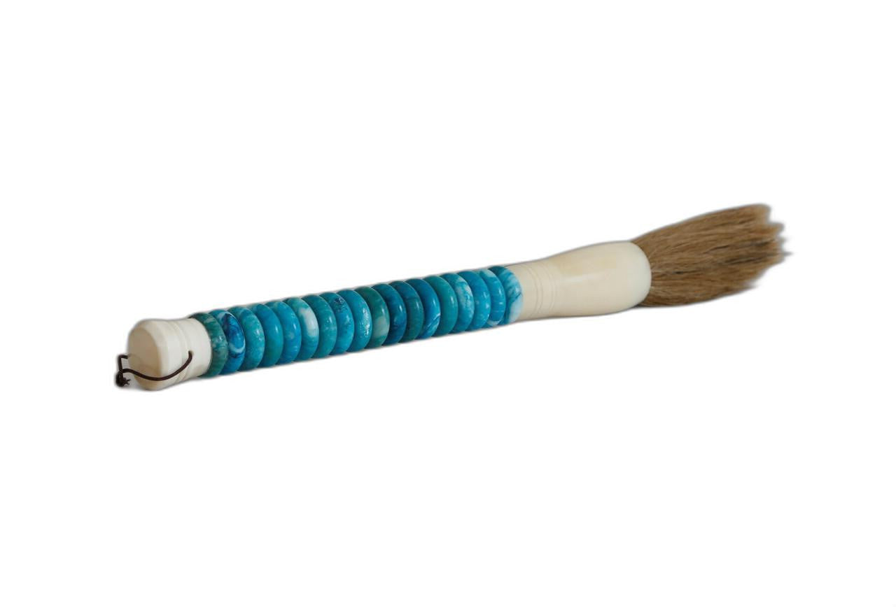 Shades of Aqua Jade Abacus Disc Decorative Calligraphy Brush