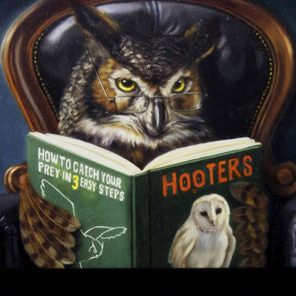 Quirky Hooters Owl Manual Textured Wall Art