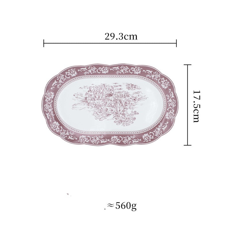 Purple Porcelain French Inspired Embossed Cutlery Set