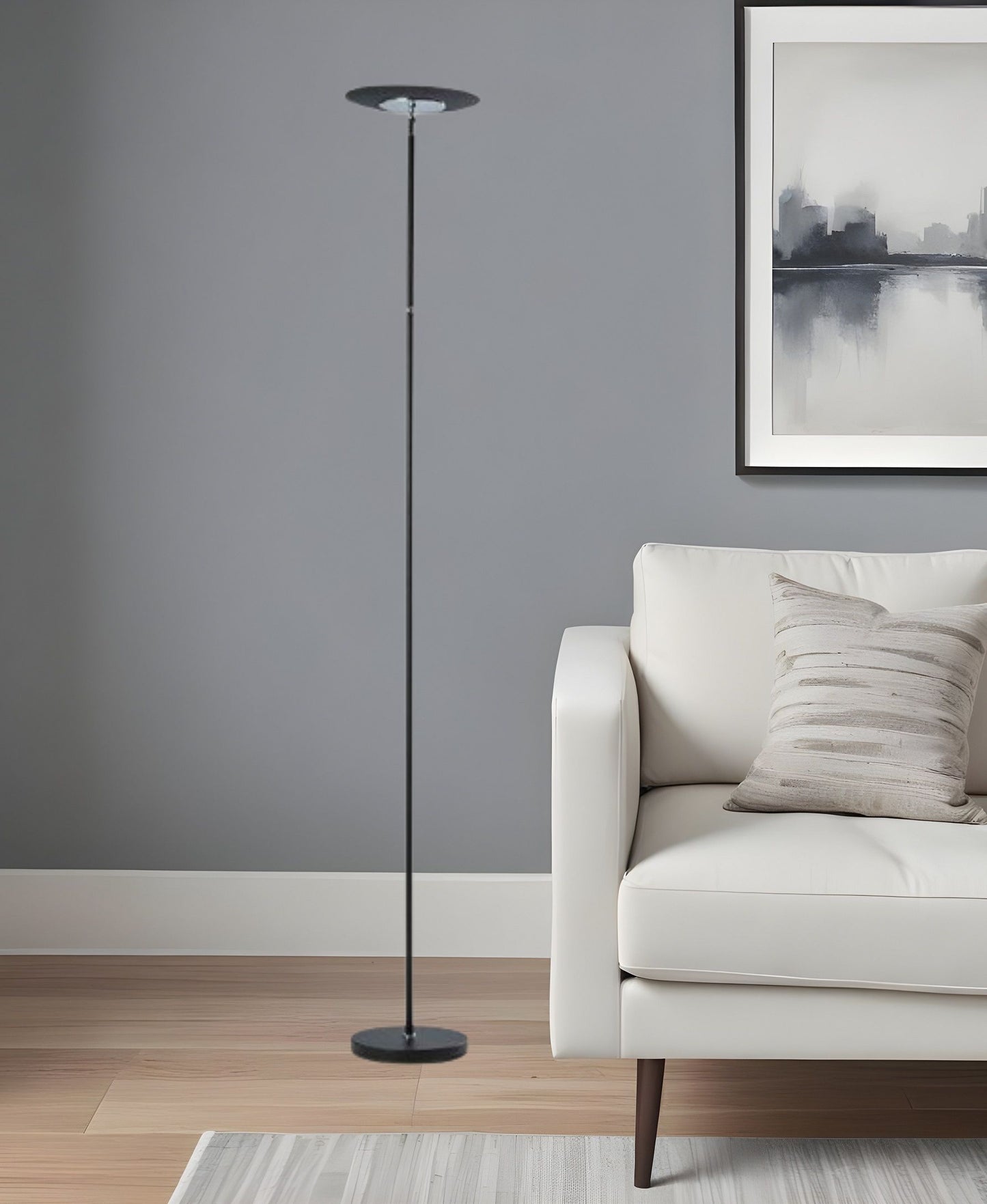 72" Black LED Torchiere Floor Lamp