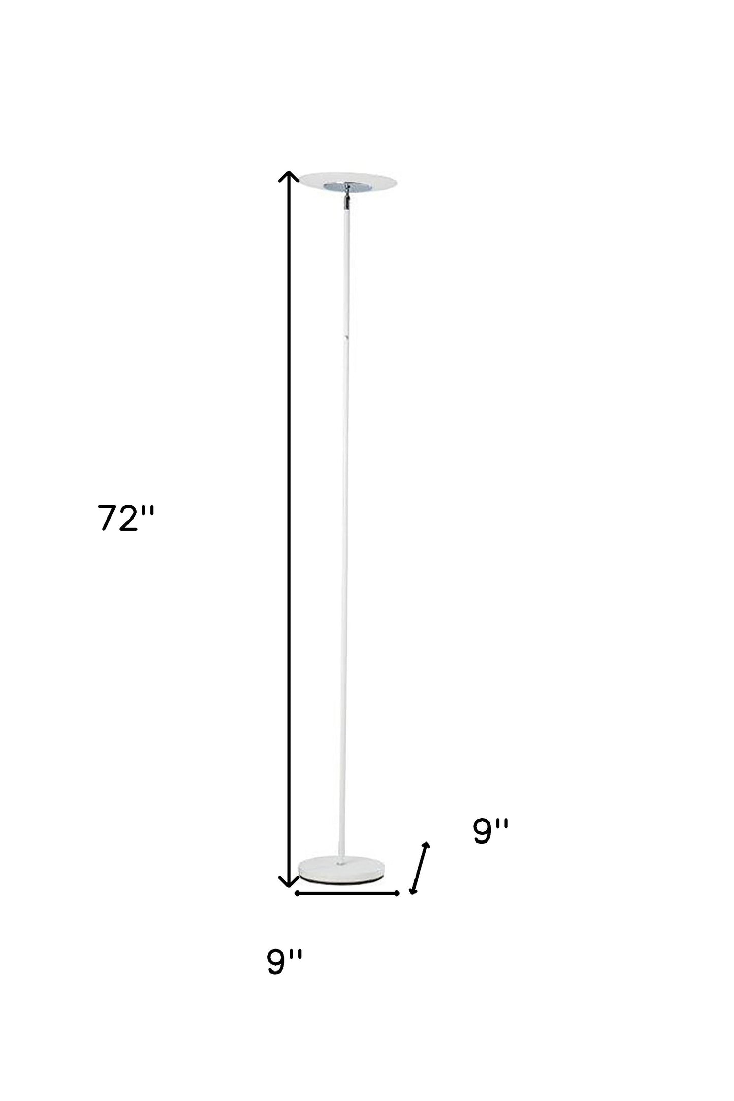 72" White LED Torchiere Floor Lamp