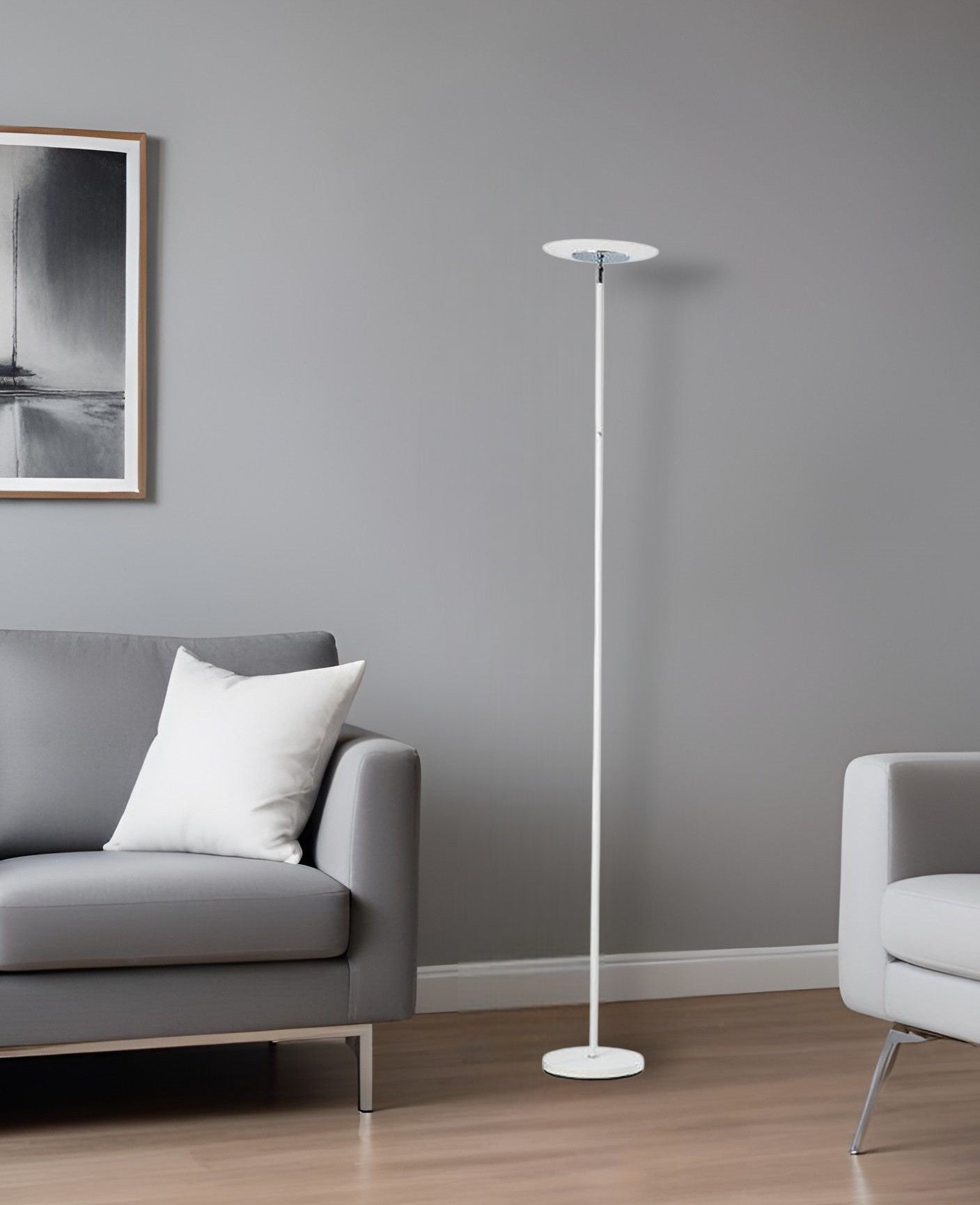 72" White LED Torchiere Floor Lamp