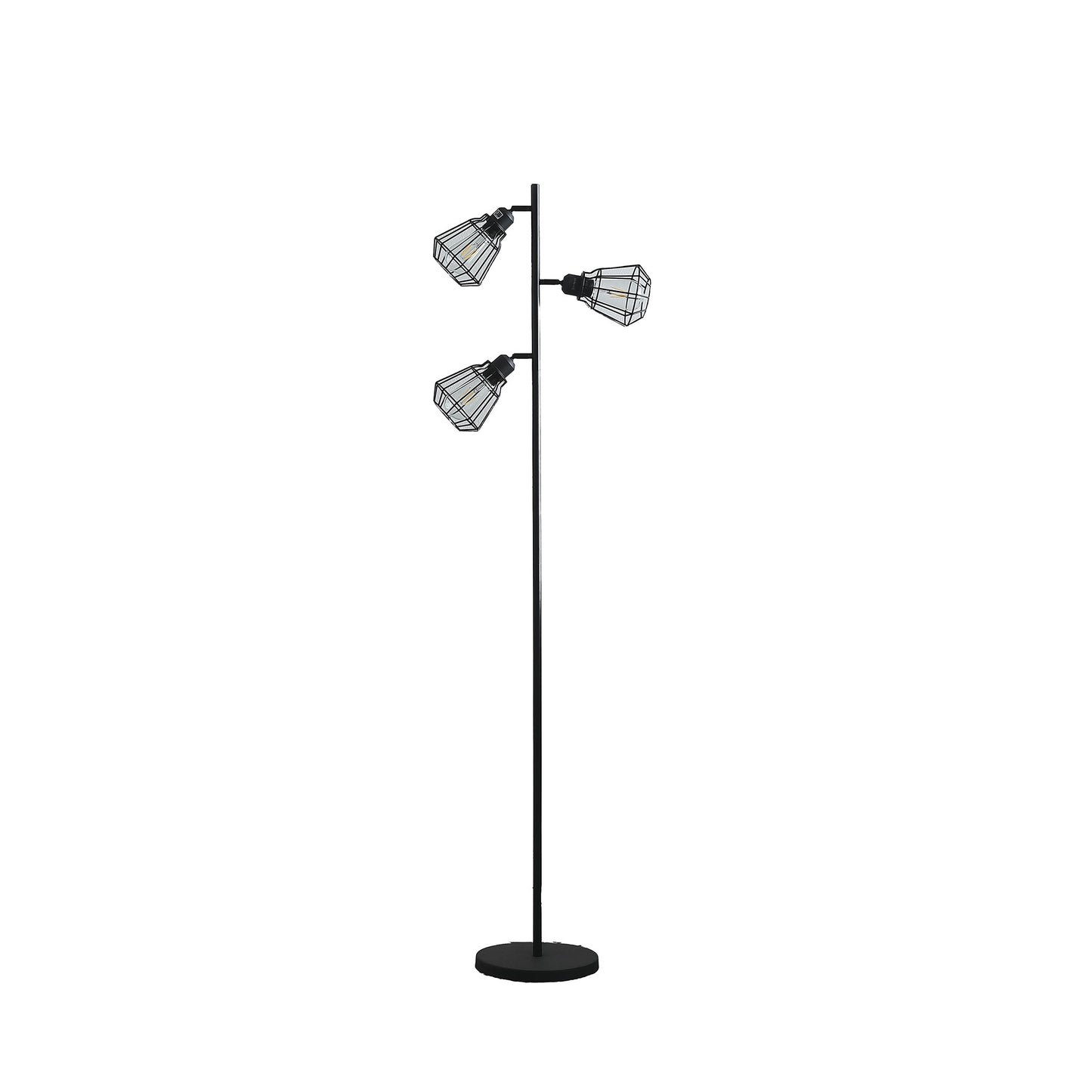 66" Black Three Light Tree Floor Lamp Set