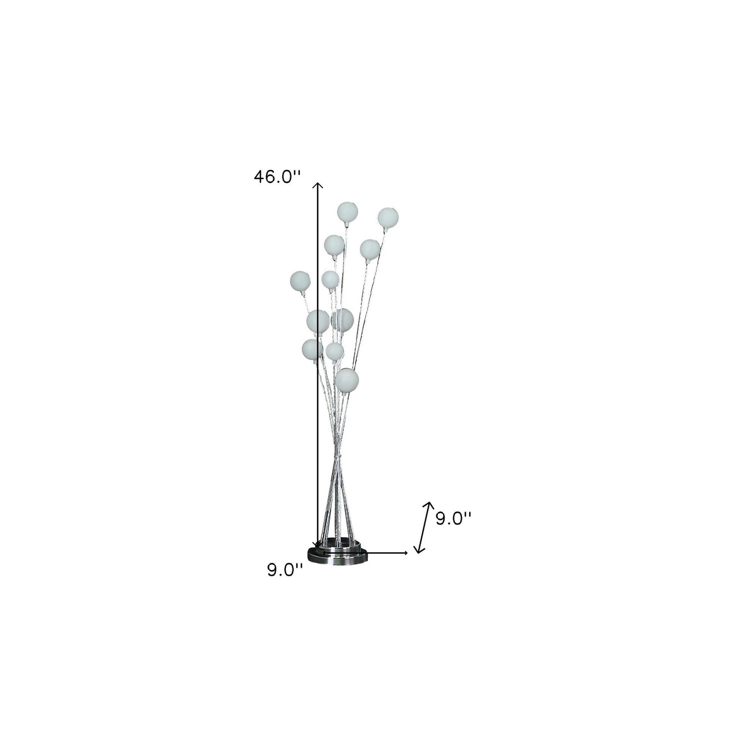 46" Chrome Multi Light LED Novelty Floor Lamp