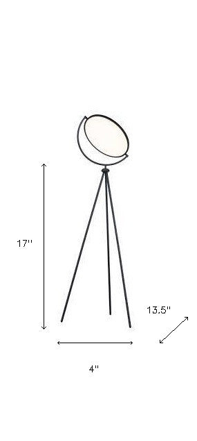 60" Black LED Tripod Color Changing Floor Lamp With Globe