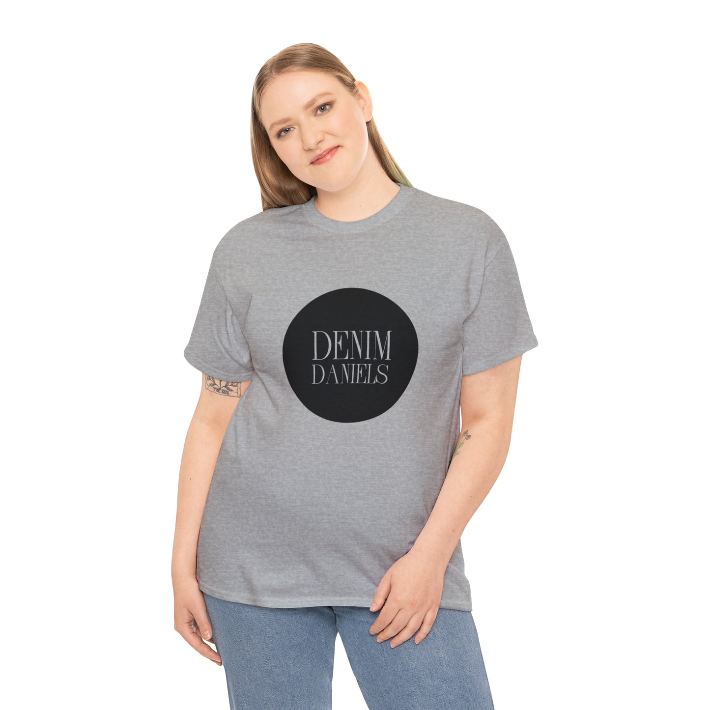 Camiseta de algodón grueso con logo de Denim Daniels