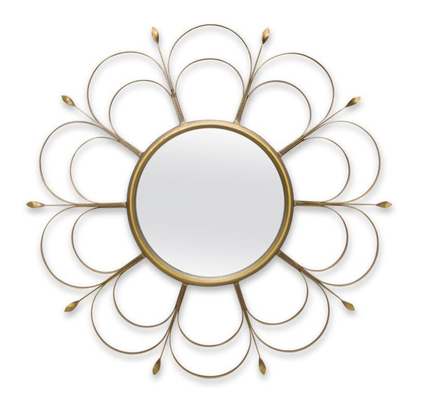 24" Gold Flower Iron Framed Accent Mirror