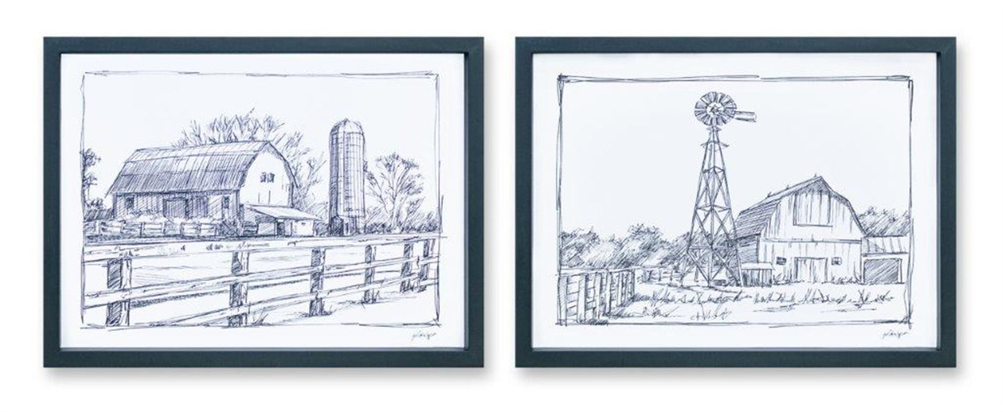 Set of Two 12" X 16" Black and White Wall Decor