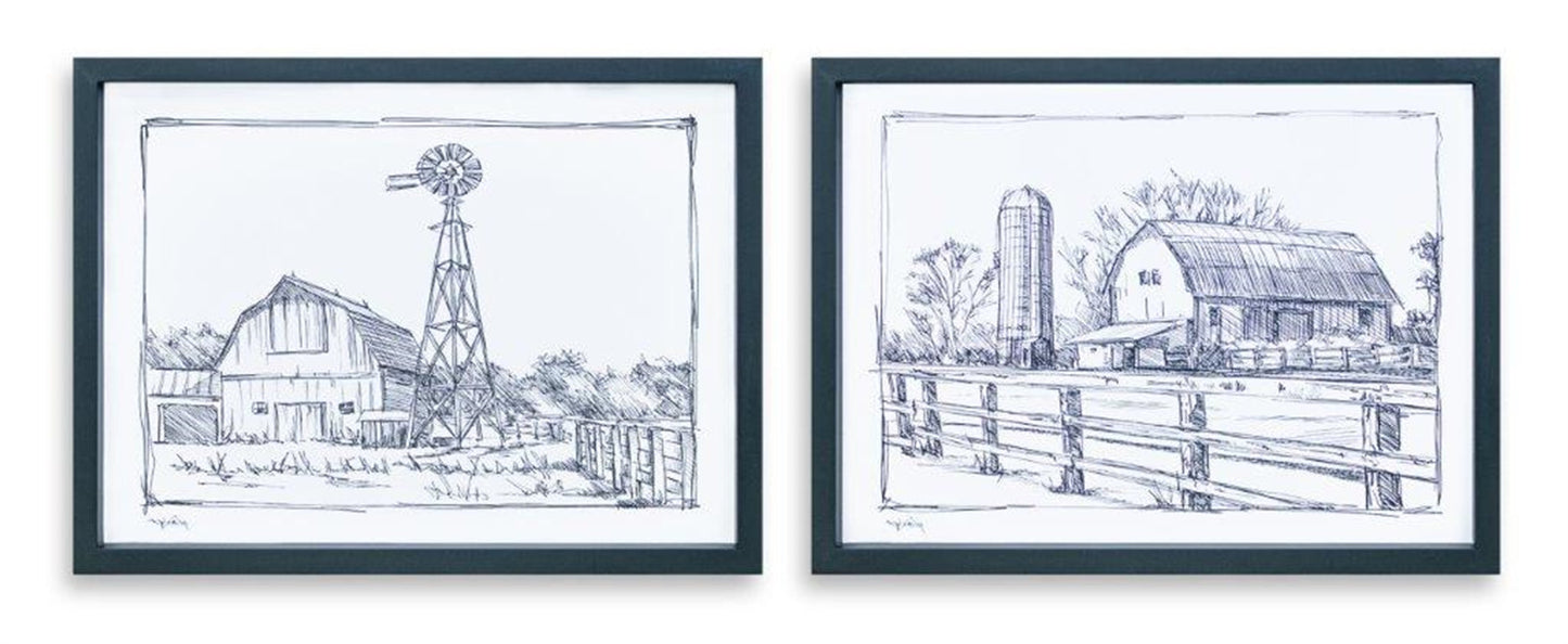 Set of Two 12" X 16" Black and White Wall Decor