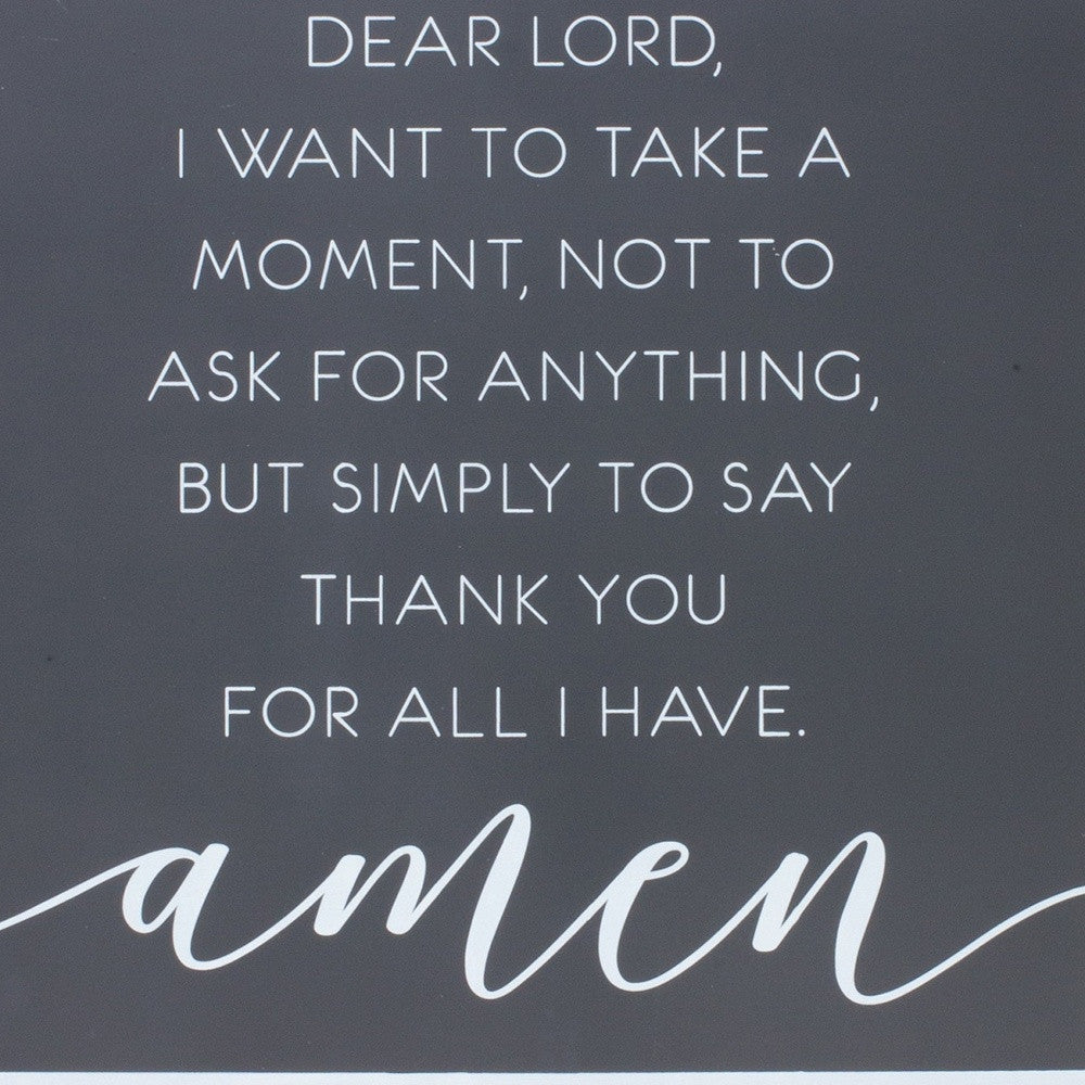 20" X 20" Gray and White Thankful Prayer Wall Decor