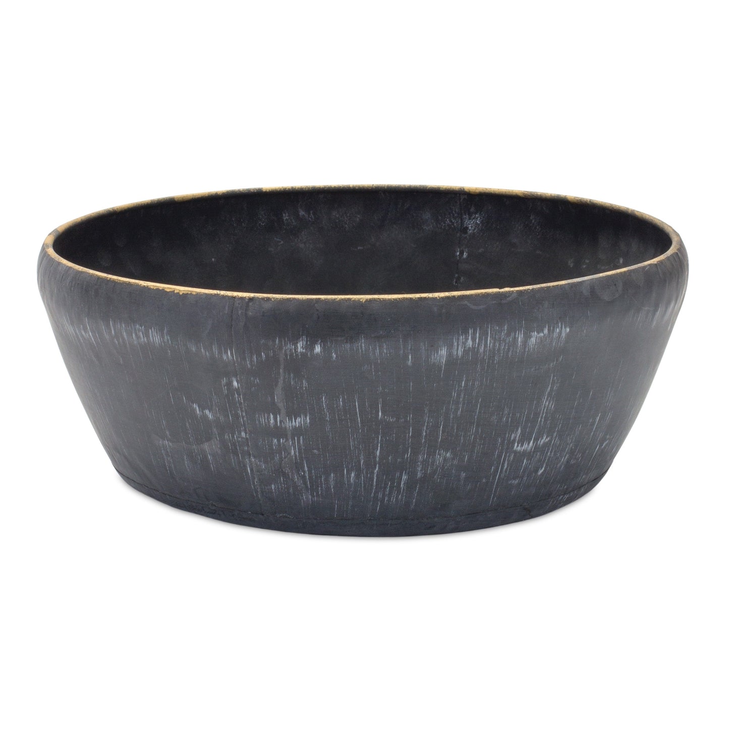 Set of Two 11" Black Metal Round Pot Planter