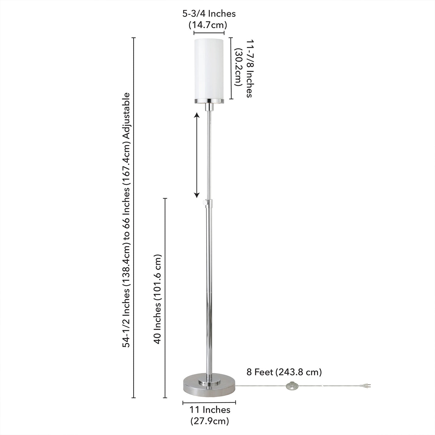 66" Nickel Torchiere Floor Lamp With White Frosted Glass Drum Shade