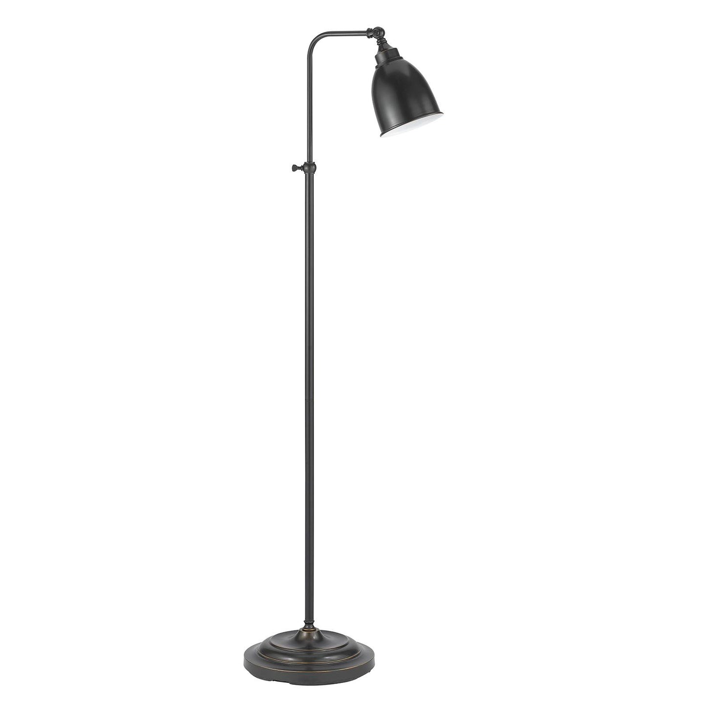 Darkened Bronze Adjustable Height Floor Lamp With Metal Dome Shade