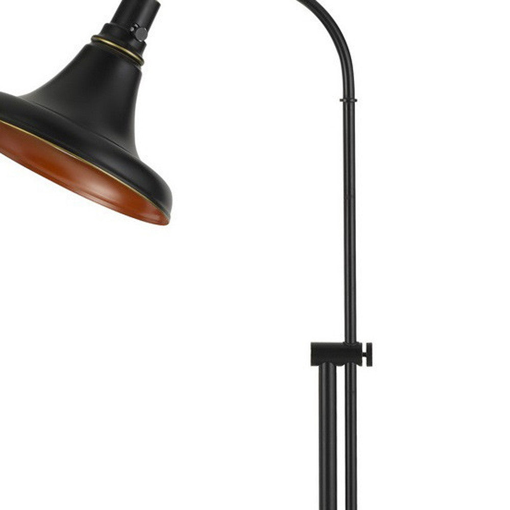 58" Bronze Adjustable Traditional Shaped Floor Lamp With Bronze Dome Shade