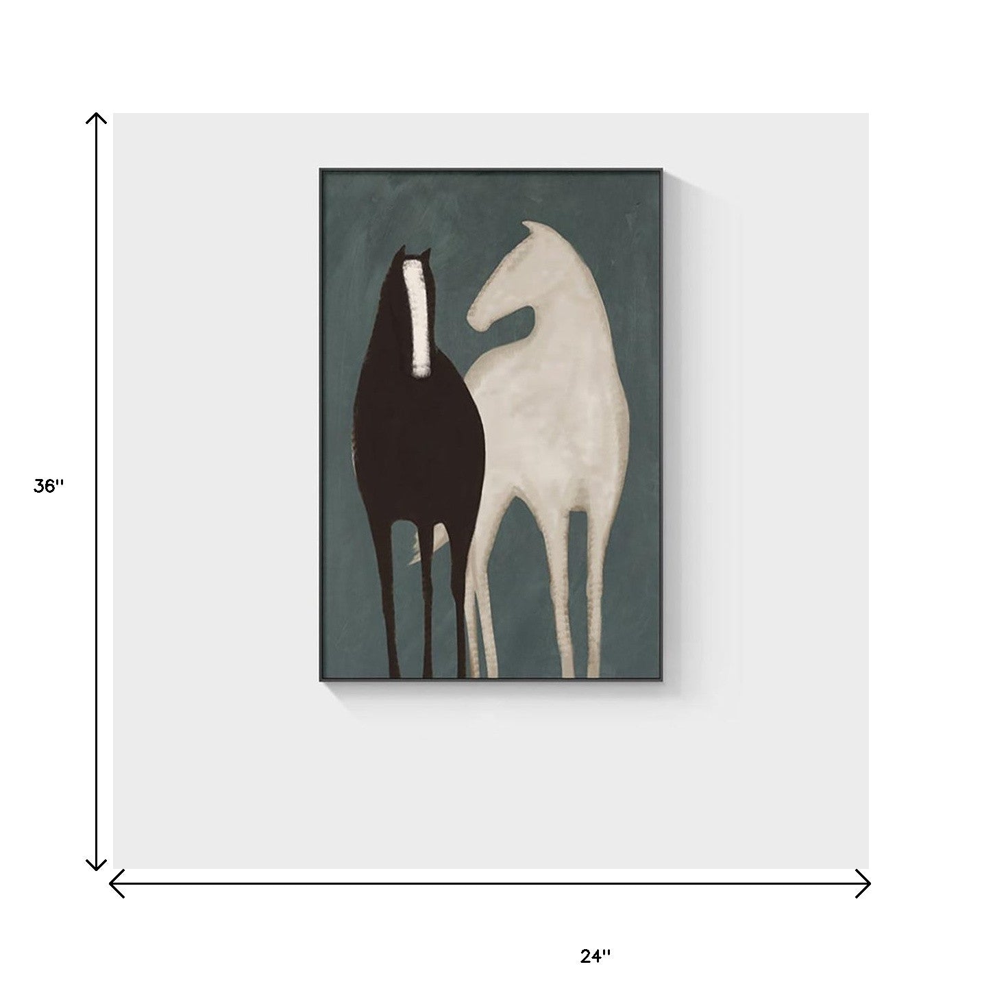 Black and White Fabric Horse Wall Decor