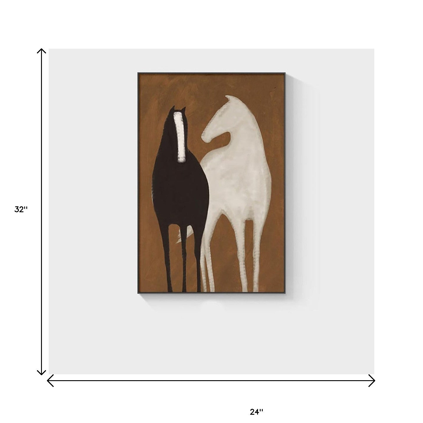 Black and White Fabric Horse Wall Decor