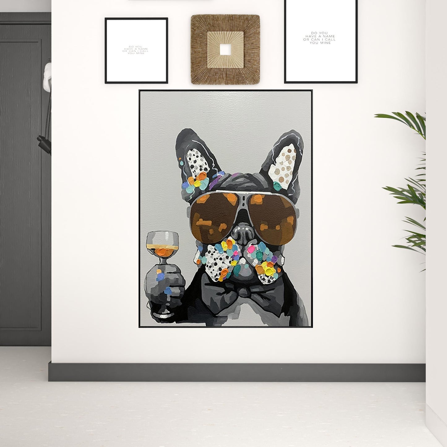 Black and White Fabric Dog Wall Decor