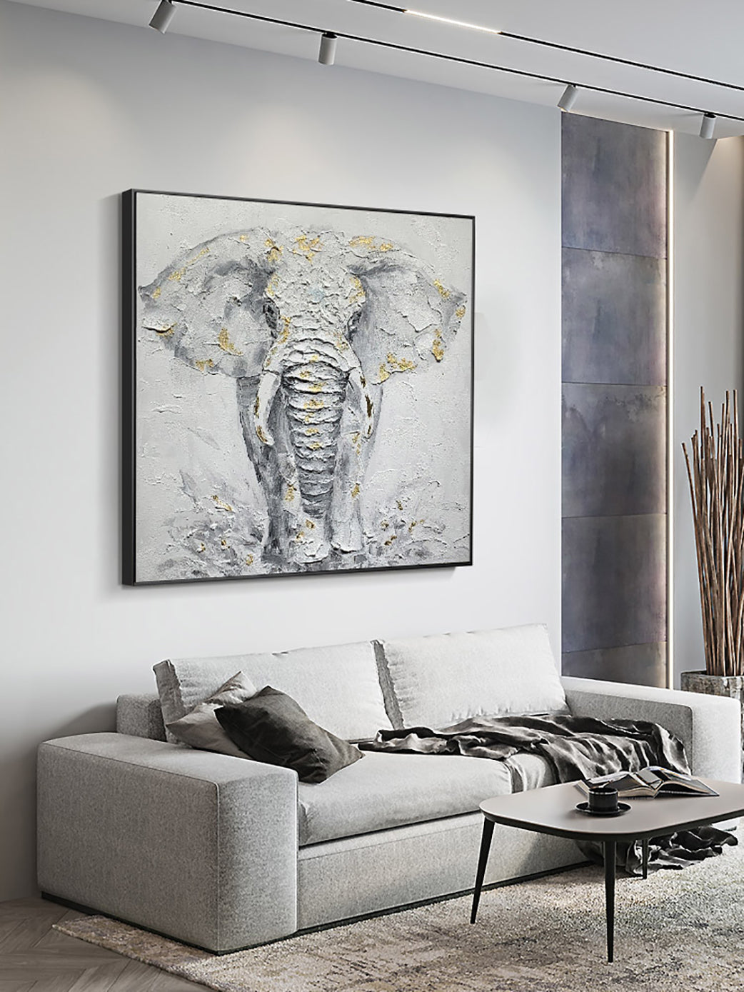 Black and White Fabric Elephant Airplane Wall Decor