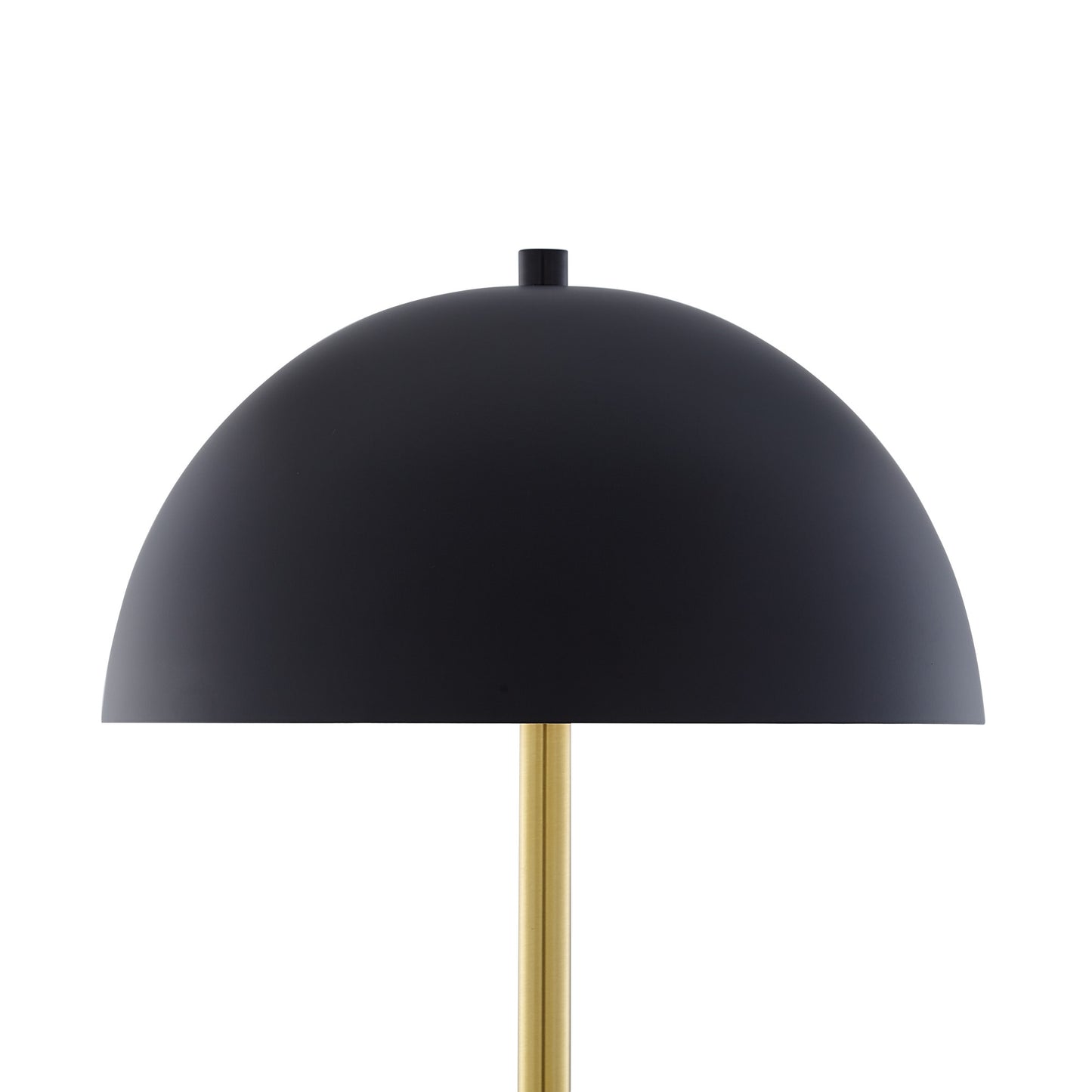 65" Gold and White Floor Lamp With Black Dome Shade