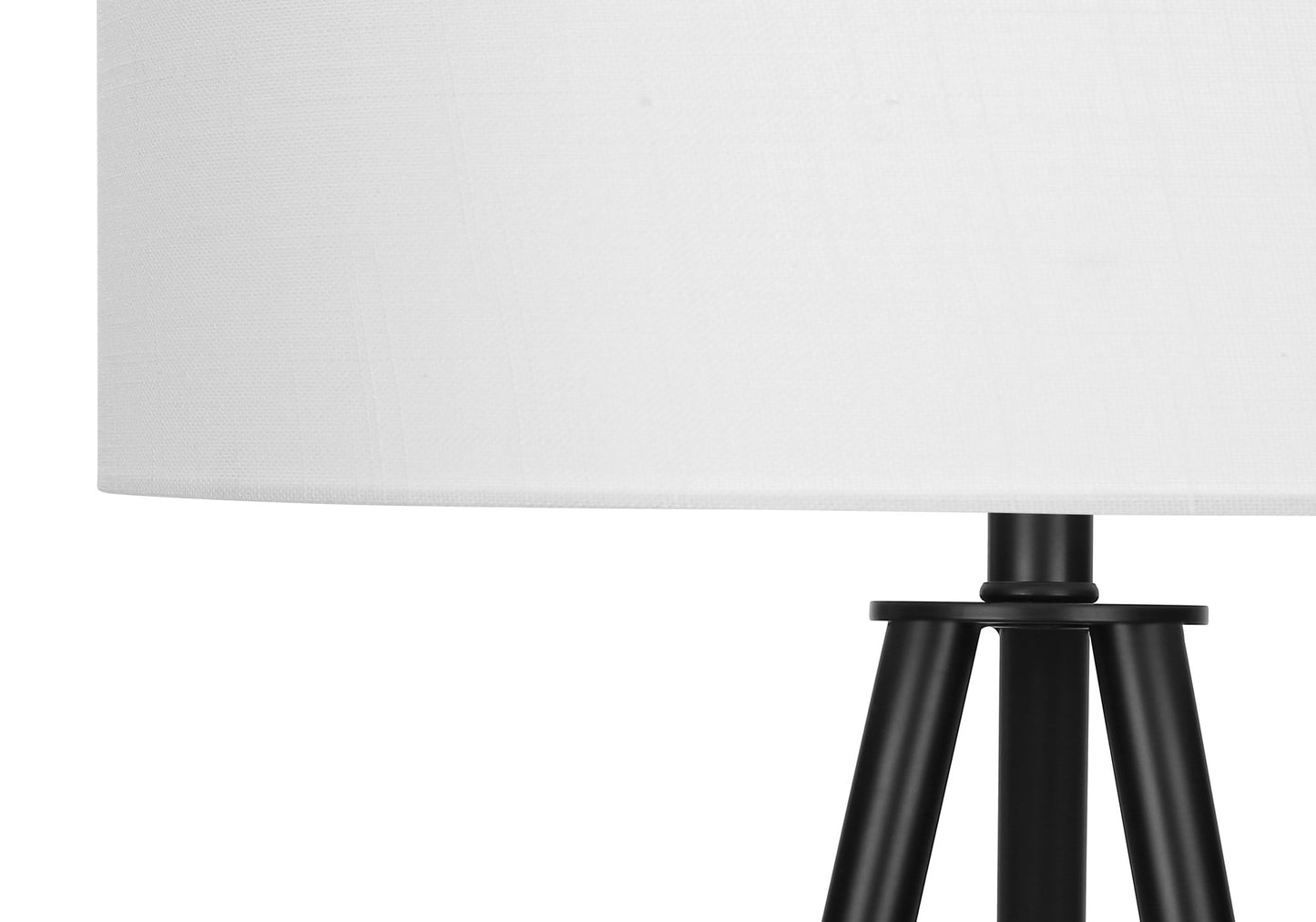 63" Matte Black Floor Lamp with Cream Drum Shade