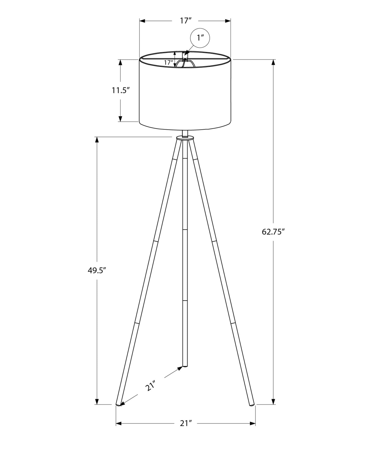 63" Matte Black Floor Lamp with Cream Drum Shade