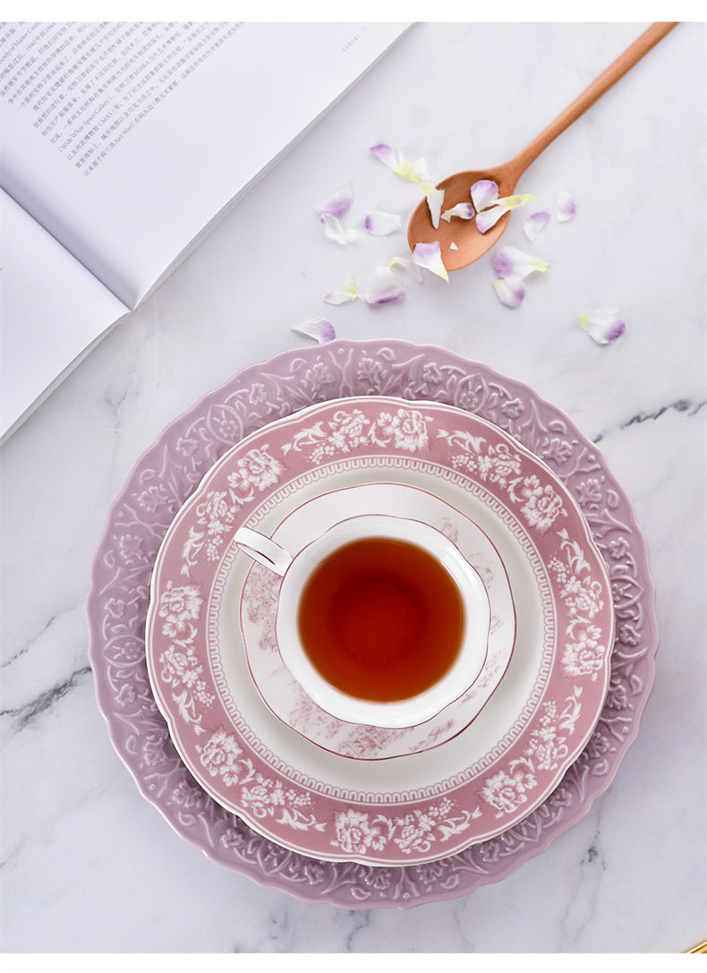 Purple Porcelain French Inspired Embossed Cutlery Set