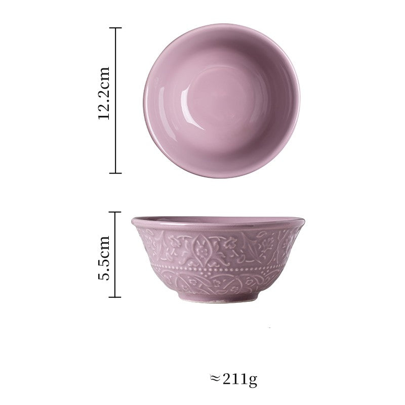 Purple Porcelain French Inspired Embossed Cutlery Set