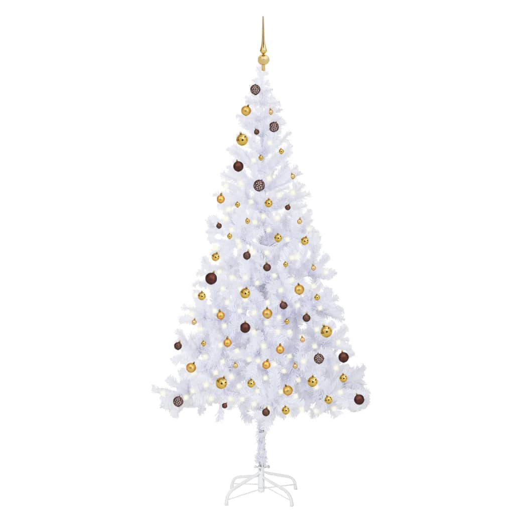 vidaXL Artificial Christmas Tree with LEDs&Ball Set L Multi Colors/Sizes-8