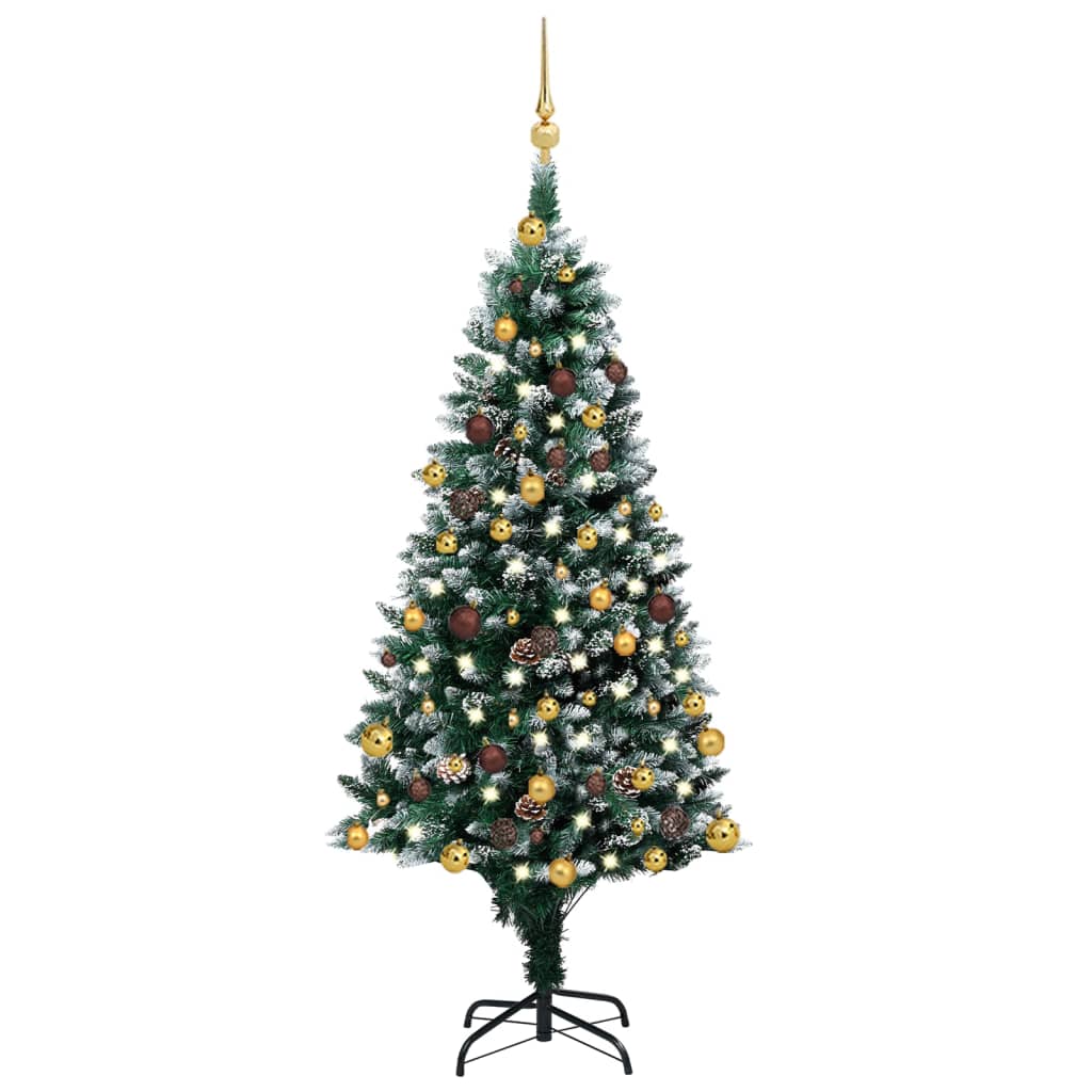 vidaXL Artificial Christmas Tree w/LEDs&Ball Set&Pinecones Multi Colors/Sizes-0