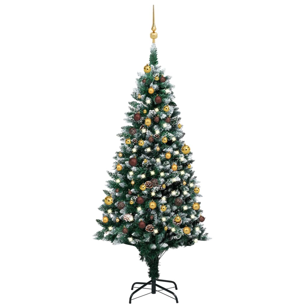 vidaXL Artificial Christmas Tree w/LEDs&Ball Set&Pinecones Multi Colors/Sizes-2