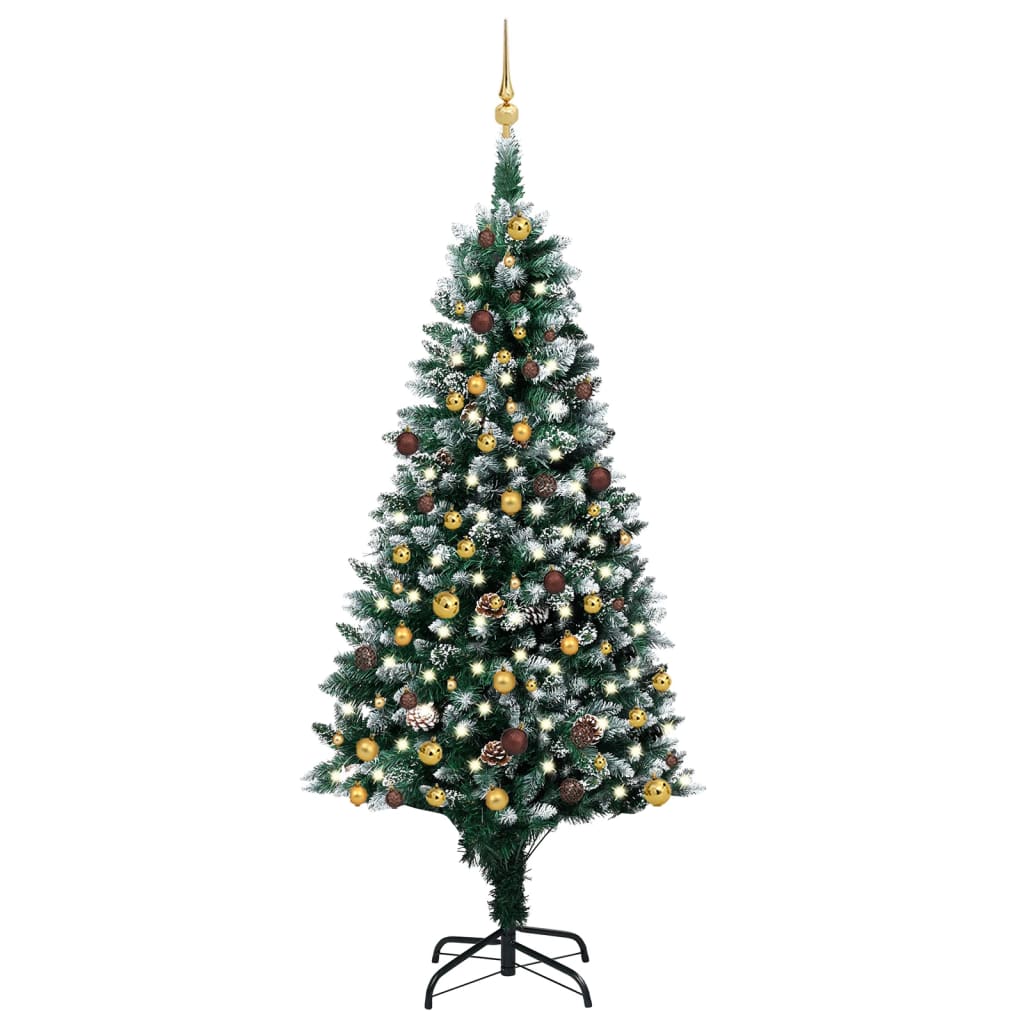 vidaXL Artificial Christmas Tree w/LEDs&Ball Set&Pinecones Multi Colors/Sizes-4