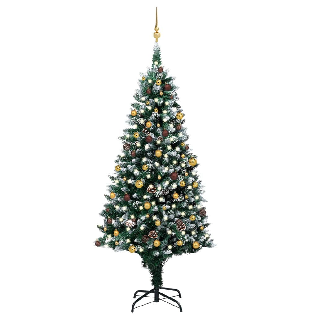 vidaXL Artificial Christmas Tree w/LEDs&Ball Set&Pinecones Multi Colors/Sizes-6