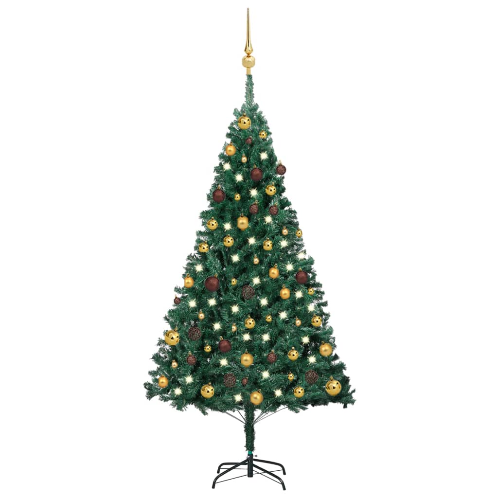 vidaXL Artificial Christmas Tree w/LEDs&Ball Set Decor Multi Colors/Sizes-0