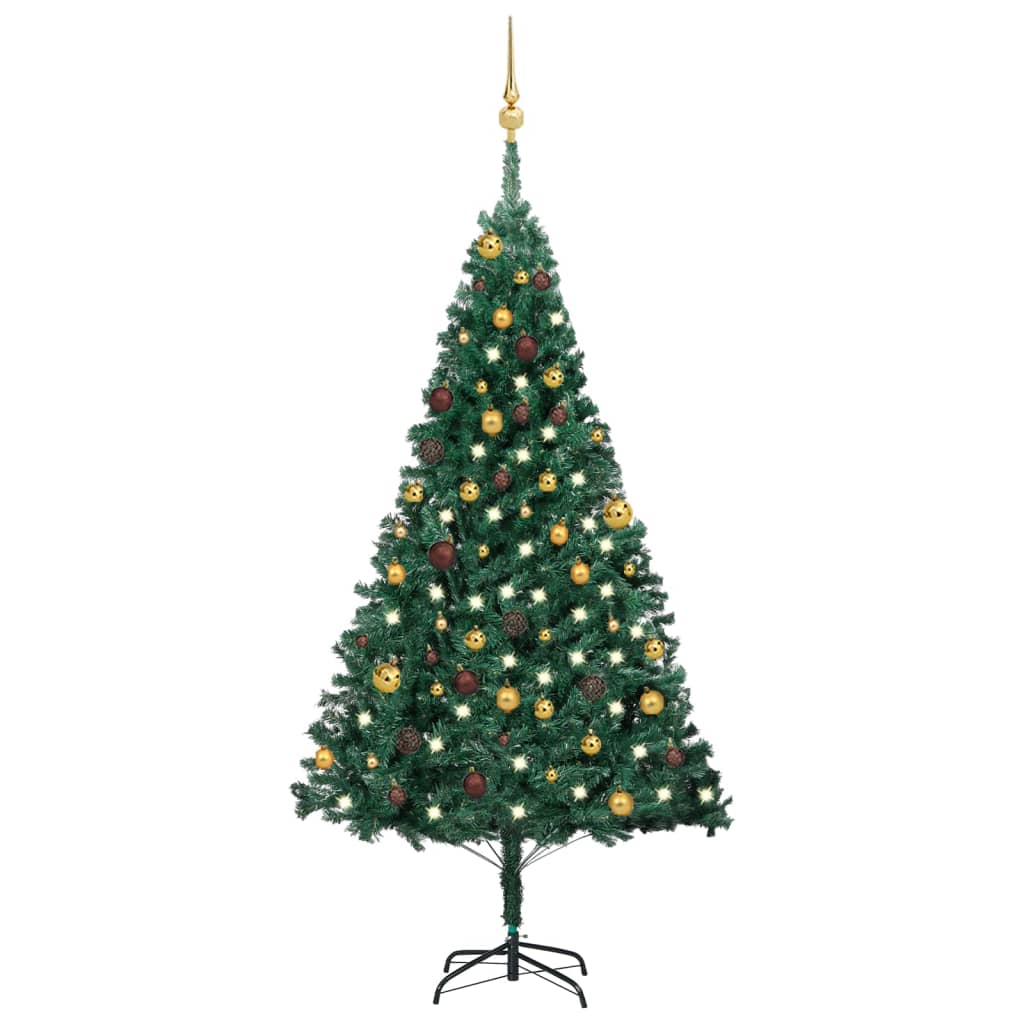 vidaXL Artificial Christmas Tree w/LEDs&Ball Set Decor Multi Colors/Sizes-2