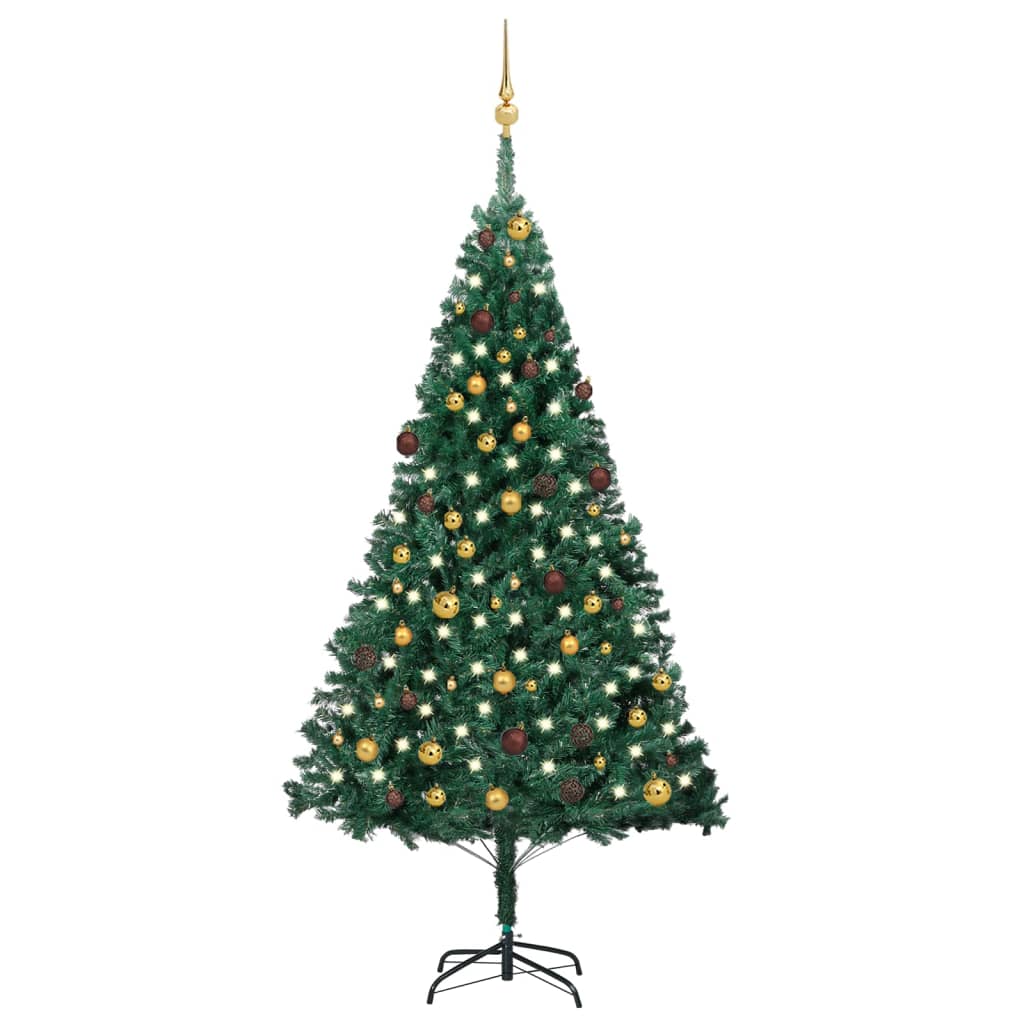 vidaXL Artificial Christmas Tree w/LEDs&Ball Set Decor Multi Colors/Sizes-4