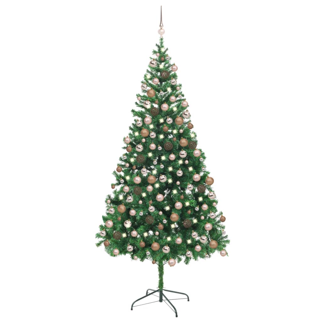 vidaXL Artificial Christmas Tree with LEDs&Ball Set L Multi Colors/Sizes-12