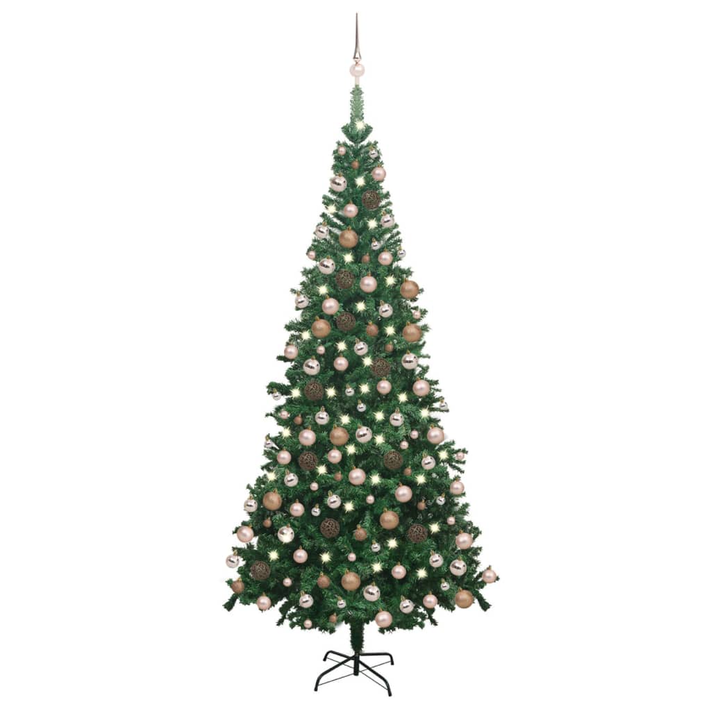 vidaXL Artificial Christmas Tree with LEDs&Ball Set L Multi Colors/Sizes-14