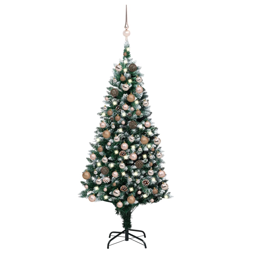 vidaXL Artificial Christmas Tree w/LEDs&Ball Set&Pinecones Multi Colors/Sizes-8