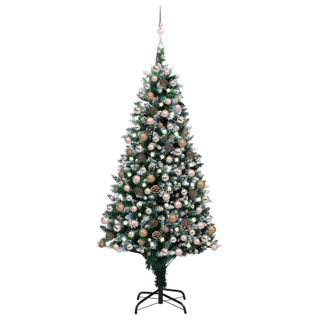 vidaXL Artificial Christmas Tree w/LEDs&Ball Set&Pinecones Multi Colors/Sizes-12