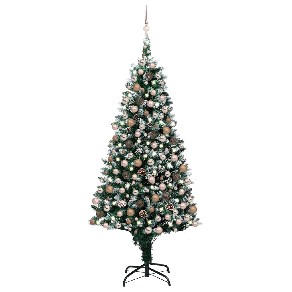 vidaXL Artificial Christmas Tree w/LEDs&Ball Set&Pinecones Multi Colors/Sizes-14