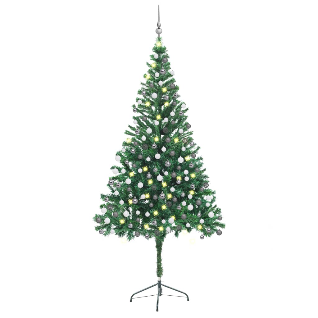 vidaXL Artificial Christmas Tree with LEDs&Ball Set L Multi Colors/Sizes-24